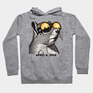 2024 Total Solar Sun Eclipse Watching Squirrel April 8 Hoodie